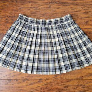 WILD FABLE White Gray Black Elastic Stretch Waist Pleated Skirt sz XL EUC Spring